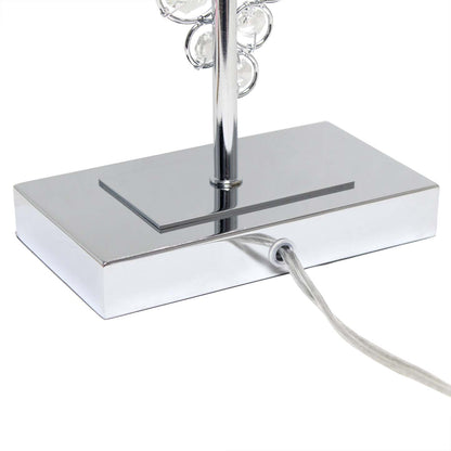 Lampe de table à paillettes en cristal prismatique Elegant Designs - Chrome|Lampe de table d'Elegant Designs à cristal prismatique et paillettes - chromée