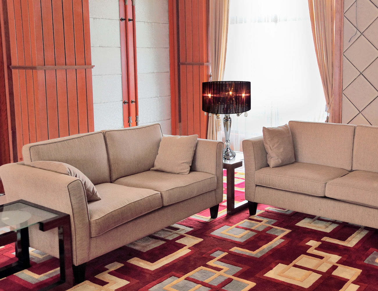 Lampe de table Designs élégants de style romantique tendance avec cristaux suspendus|D21JS06U