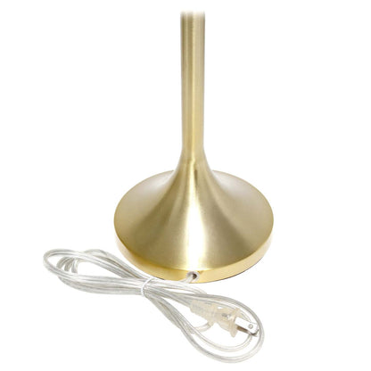 Simple Designs Tapered Table Lamp with Black Fabric Drum Shade - Gold|Lampe de table effilée de Simple Designs avec abat-jour cylindrique en tissu noir - doré