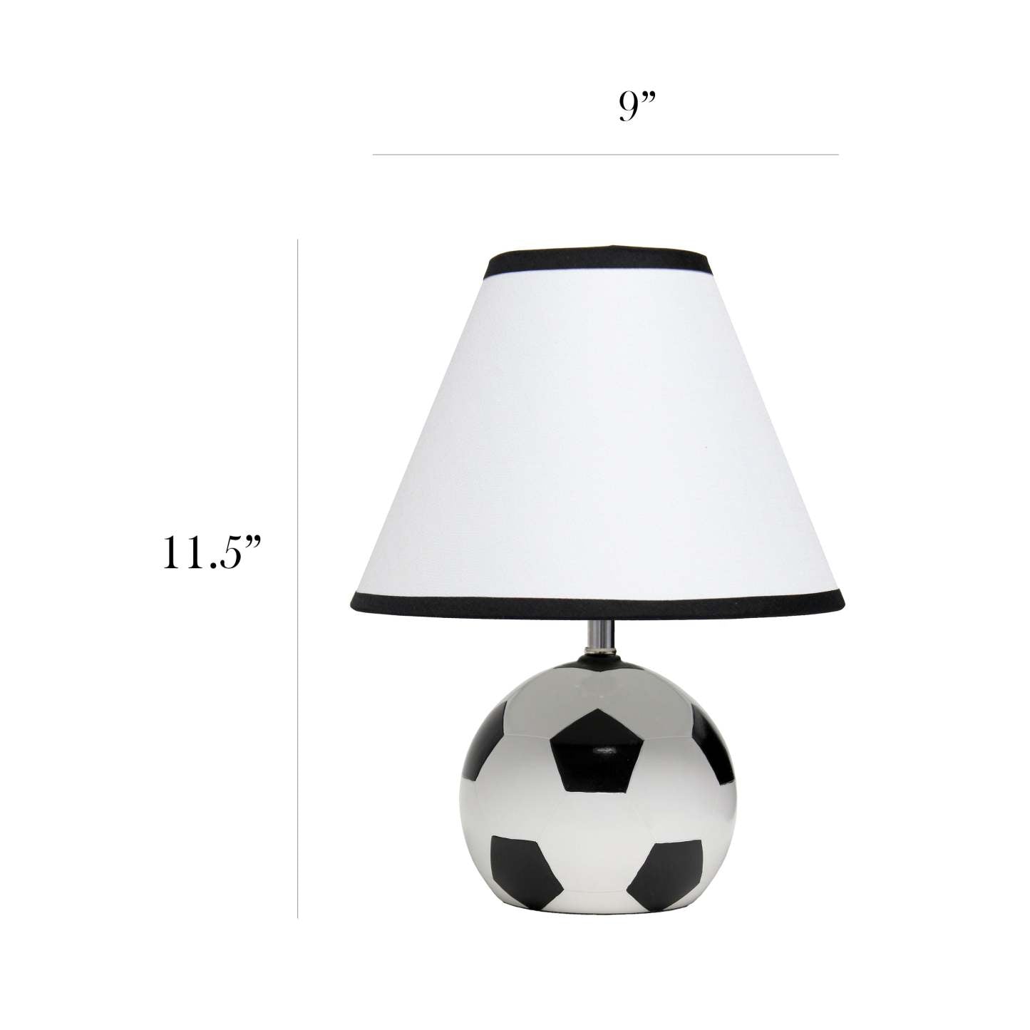 Lampe de table sportive athlétique SportsLite de Simple Designs de 11,5 po en céramique avec base blanche