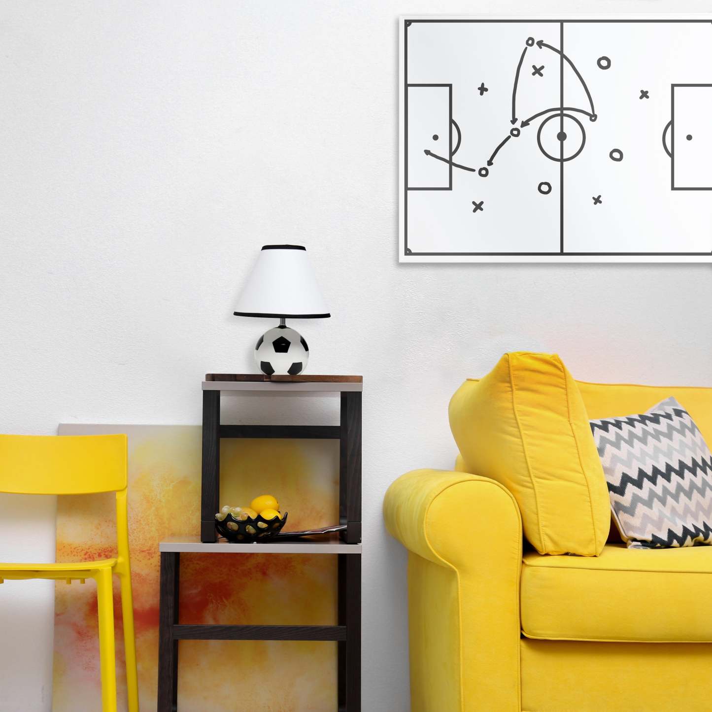 Lampe de table sportive athlétique SportsLite de Simple Designs de 11,5 po en céramique avec base blanche