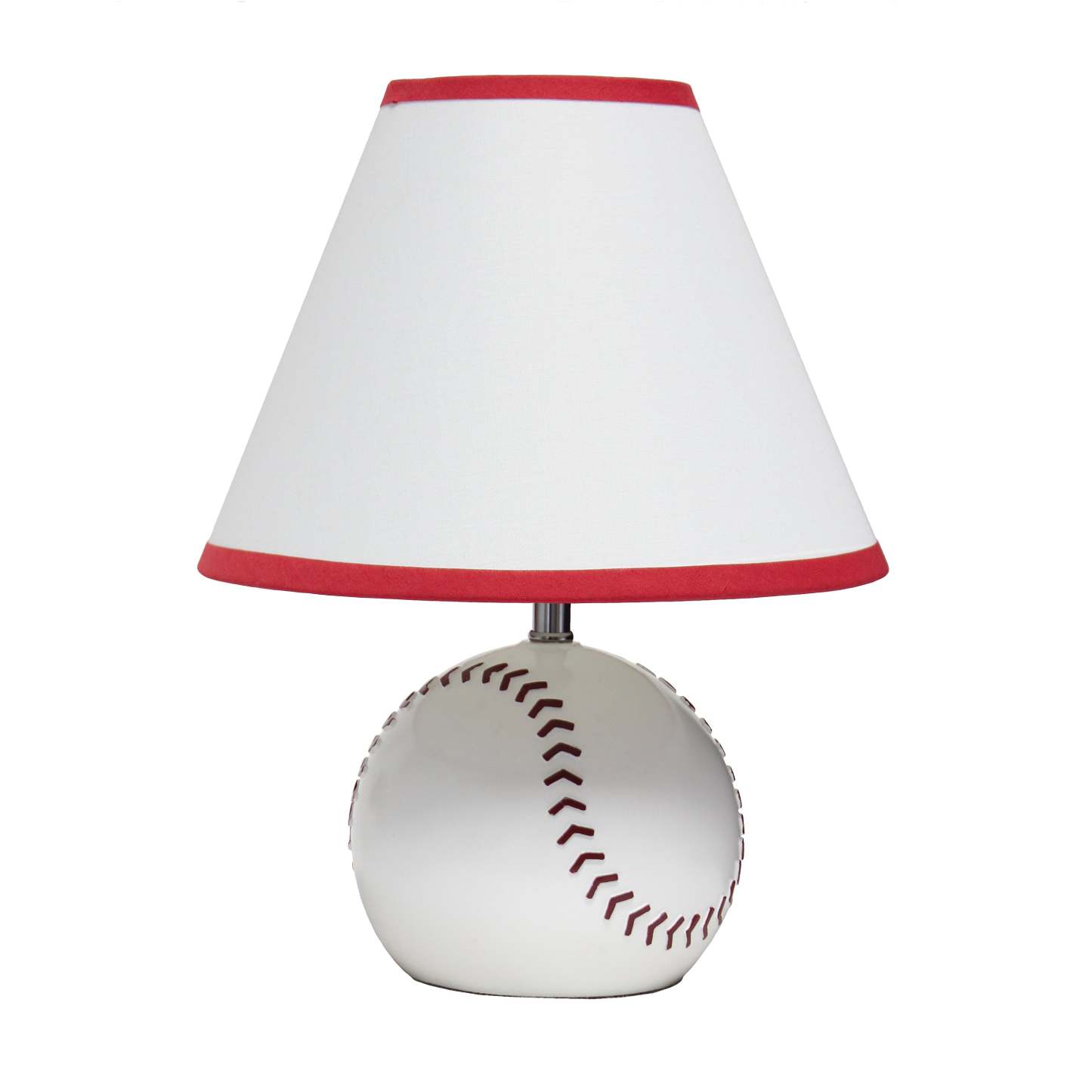 Simple Designs Sportslite 11.5 Athletic Sports Baseball Base Ceramic Table Lamp with White Empire F|Lampe de table sportive athlétique SportsLite de Simple Designs de 11,5 po en céramique avec base ba