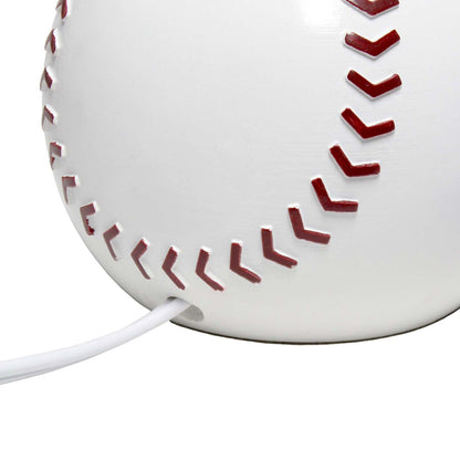 Simple Designs Sportslite 11.5 Athletic Sports Baseball Base Ceramic Table Lamp with White Empire F|Lampe de table sportive athlétique SportsLite de Simple Designs de 11,5 po en céramique avec base ba
