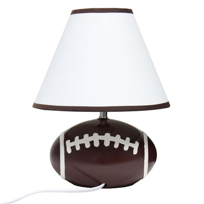 Simple Designs Sportslite 11.5 Athletic Sports Football Base Ceramic Table Lamp with White Empire F|Lampe de table sportive athlétique SportsLite de Simple Designs de 11,5 po en céramique avec base ba