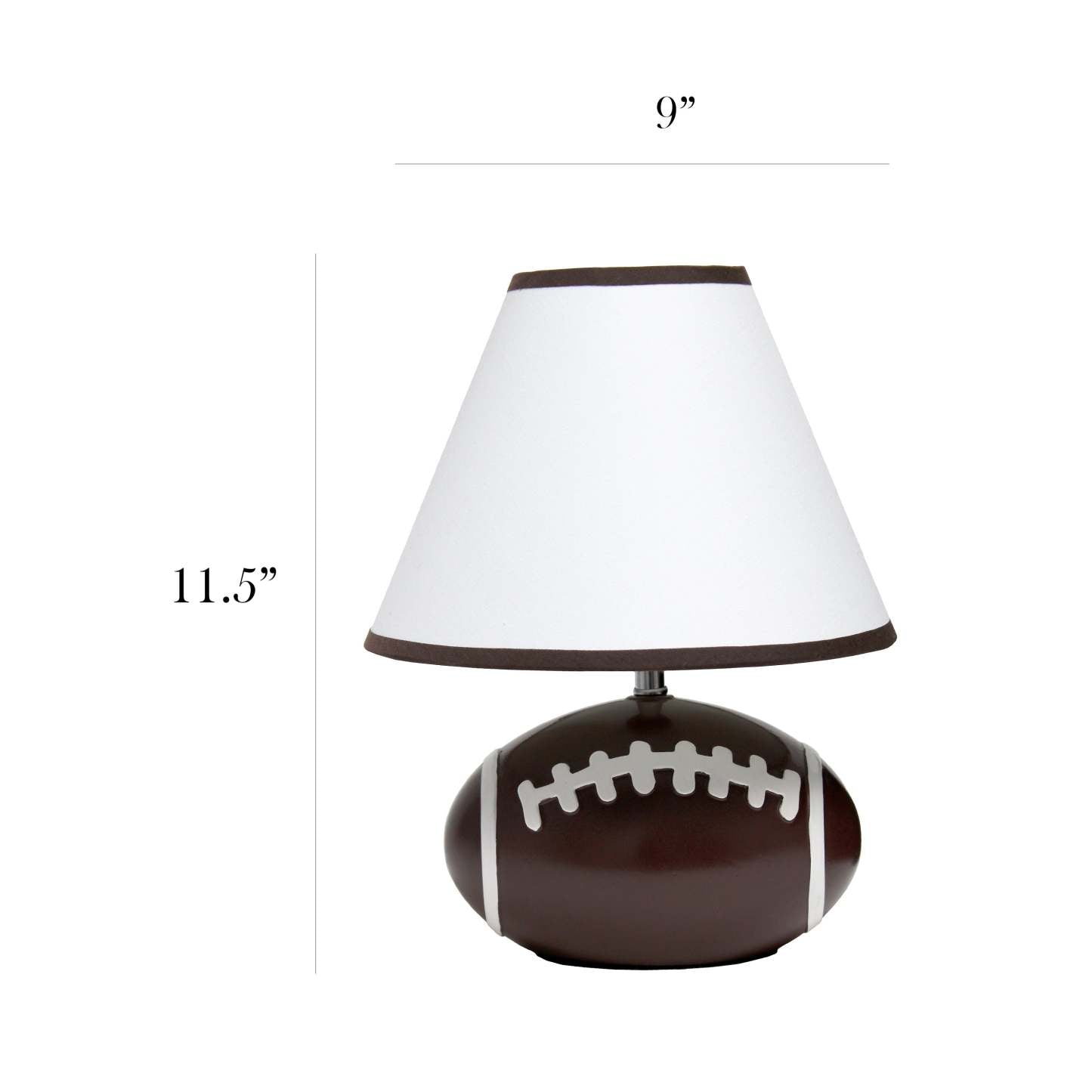 Simple Designs Sportslite 11.5 Athletic Sports Football Base Ceramic Table Lamp with White Empire F|Lampe de table sportive athlétique SportsLite de Simple Designs de 11,5 po en céramique avec base ba