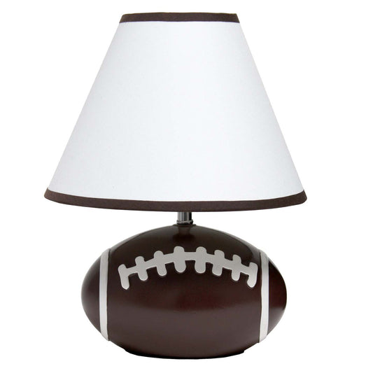 Simple Designs Sportslite 11.5 Athletic Sports Football Base Ceramic Table Lamp with White Empire F|Lampe de table sportive athlétique SportsLite de Simple Designs de 11,5 po en céramique avec base ba