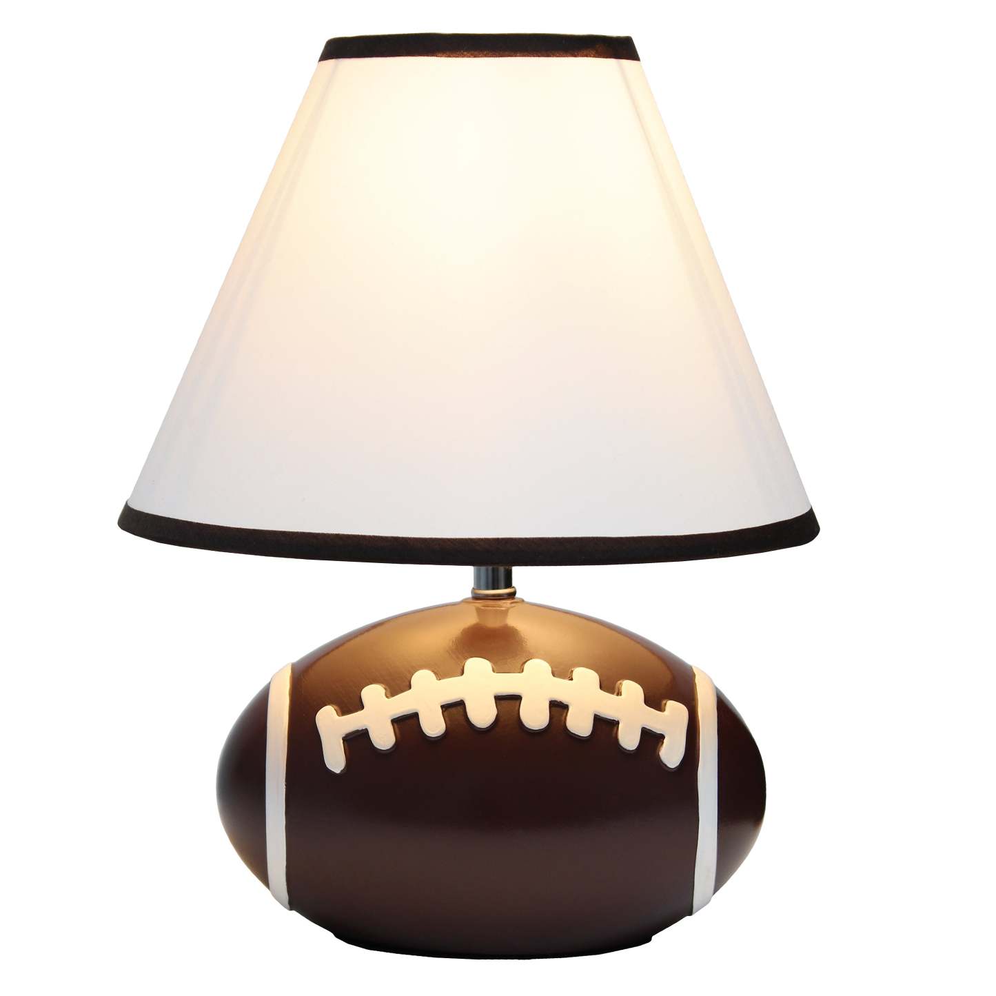 Simple Designs Sportslite 11.5 Athletic Sports Football Base Ceramic Table Lamp with White Empire F|Lampe de table sportive athlétique SportsLite de Simple Designs de 11,5 po en céramique avec base ba