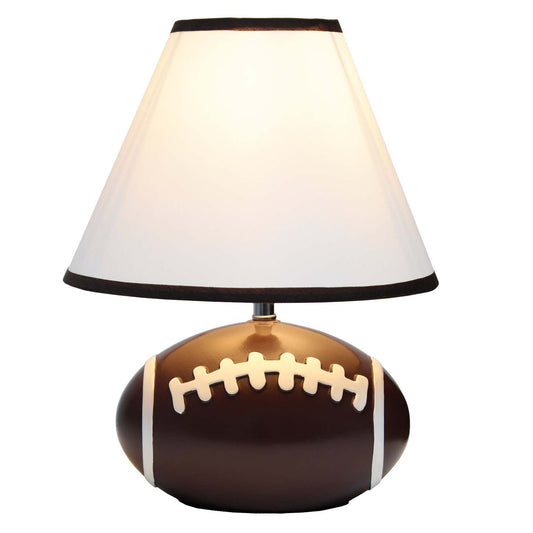 Simple Designs Sportslite 11.5 Athletic Sports Football Base Ceramic Table Lamp with White Empire F|Lampe de table sportive athlétique SportsLite de Simple Designs de 11,5 po en céramique avec base ba