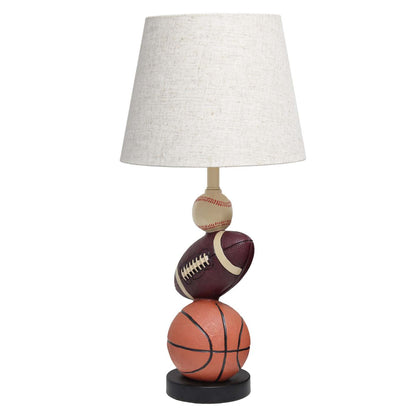 Simple Designs Sportslite 22 Popular Sports Combo Basketball, Baseball, Football Polyresin Table La|Lampe de table SportsLite de Simple Designs de 22 po en polyrésine avec combinaison de sports popula