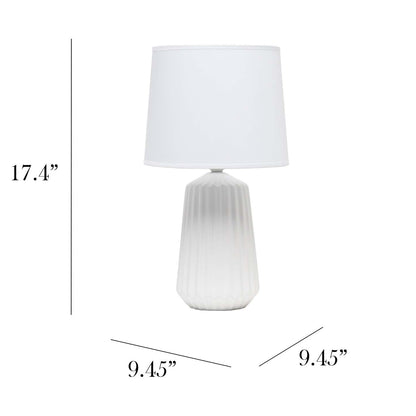Lampe de table à base plissée Simple Designs - Blanc cassé|Lampe de table de Simple Designs avec base plissée - blanc cassé