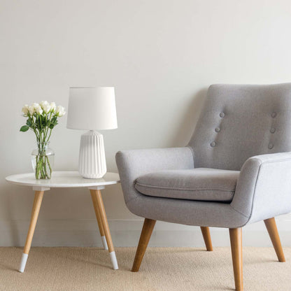 Lampe de table à base plissée Simple Designs - Blanc cassé|Lampe de table de Simple Designs avec base plissée - blanc cassé