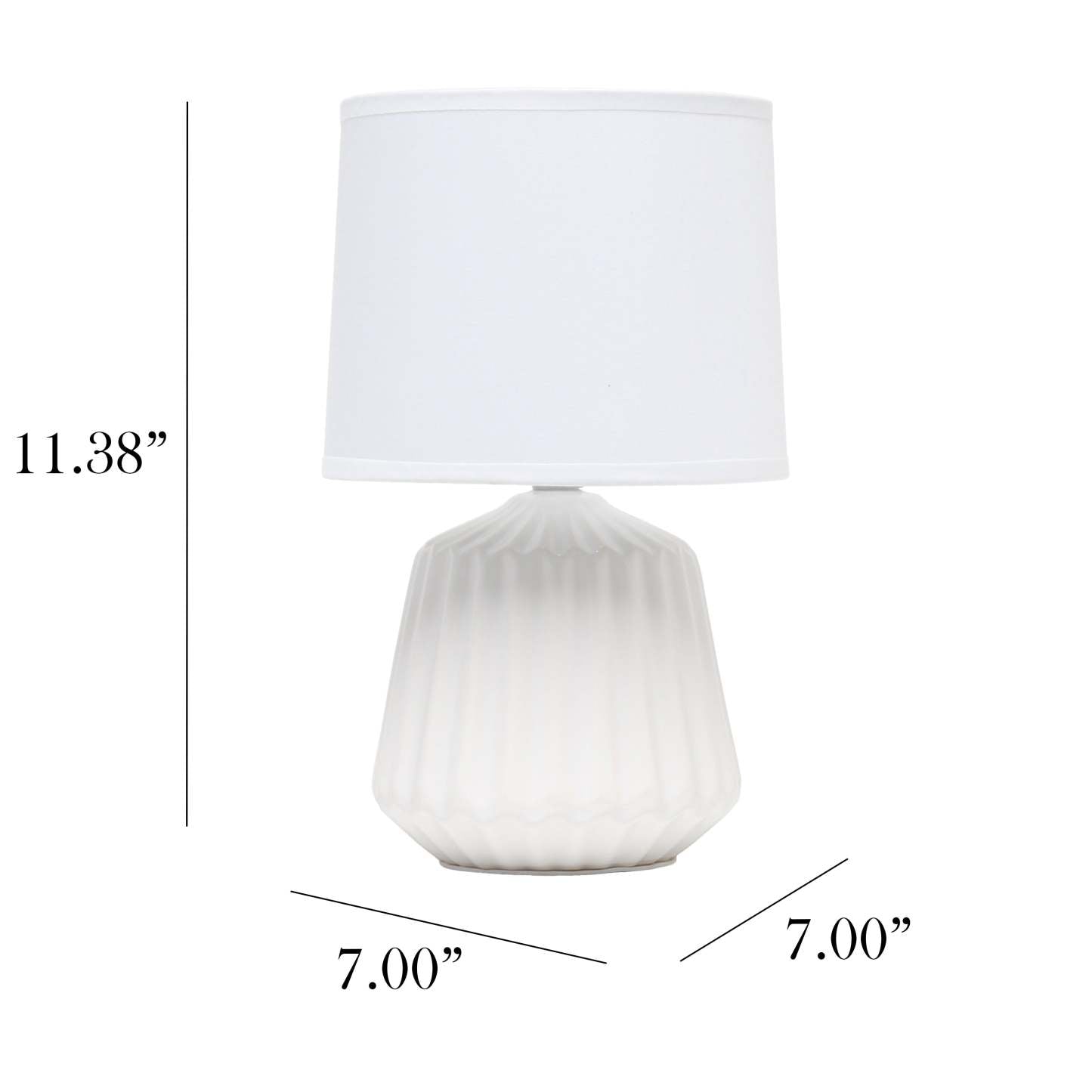 Simple Designs Petite Ceiling Base Table Lamp - Off White|Lampe de table Petite de Simple Designs avec base plissée - blanc cassé