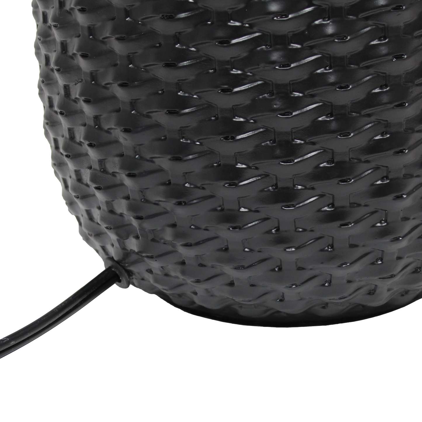 Simple Designs 20.4 Lampe de table traditionnelle à texture purée en céramique avec abat-jour tambour en tissu blanc - Bl|Lampe de table traditionnelle de Simple Designs de 20,4 po en céramique avec texture de mailles reto