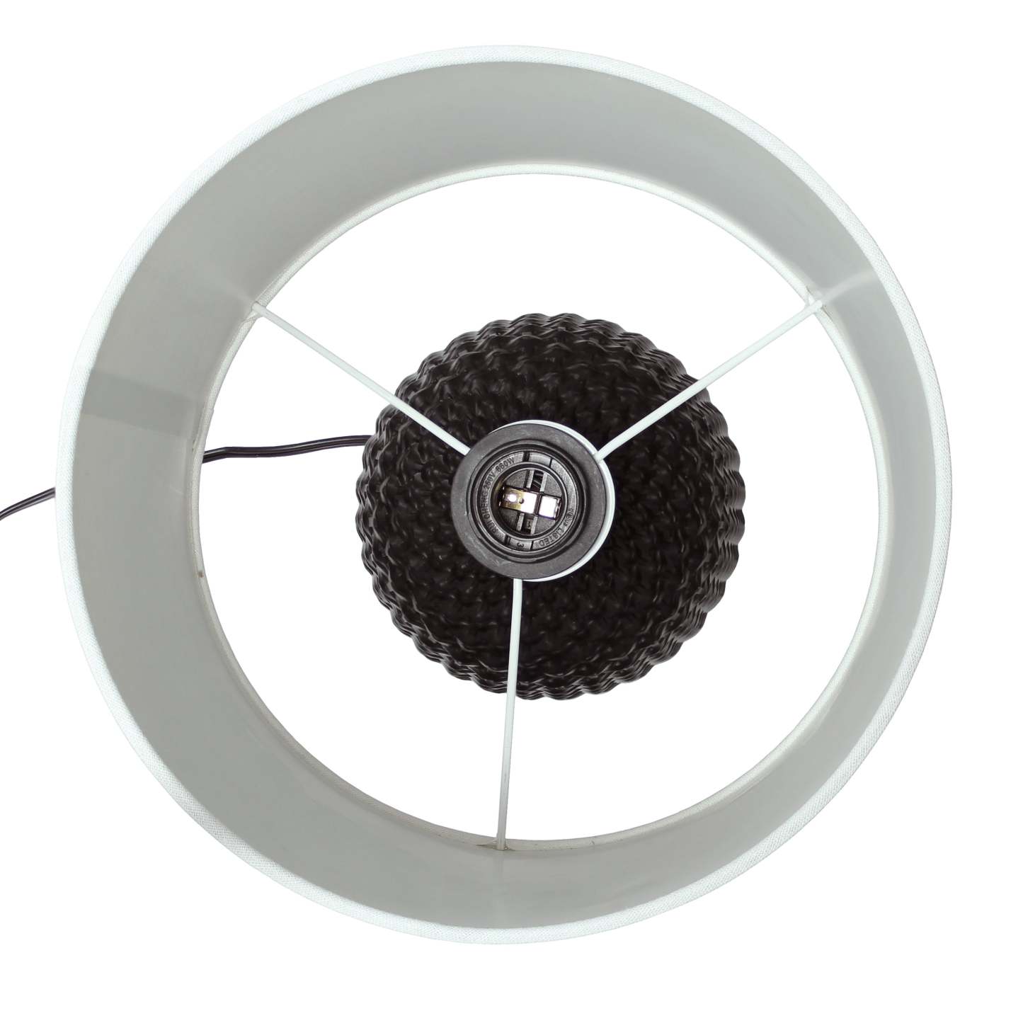 Simple Designs 20.4 Lampe de table traditionnelle à texture purée en céramique avec abat-jour tambour en tissu blanc - Bl|Lampe de table traditionnelle de Simple Designs de 20,4 po en céramique avec texture de mailles reto