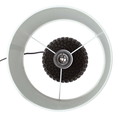Simple Designs 20.4 Lampe de table traditionnelle à texture purée en céramique avec abat-jour tambour en tissu blanc - Bl|Lampe de table traditionnelle de Simple Designs de 20,4 po en céramique avec texture de mailles reto