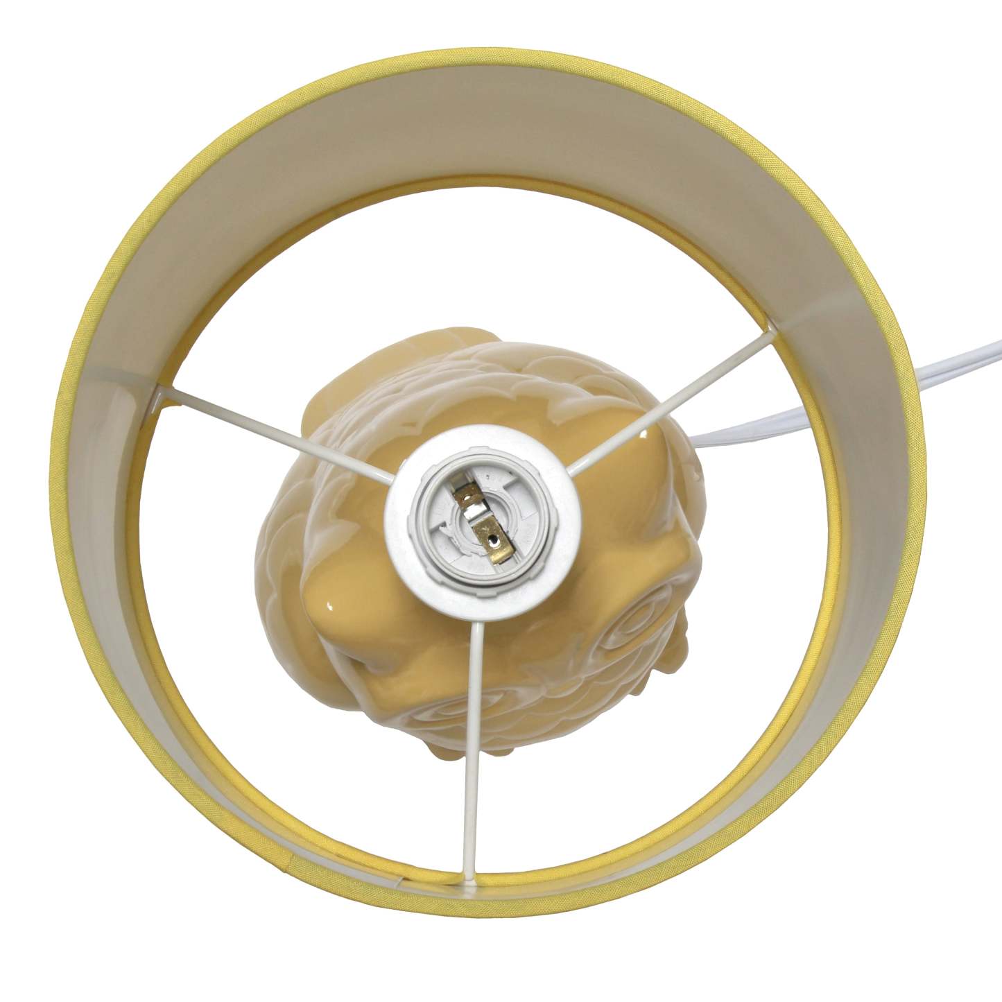 Simple Designs 12.8 Contemporary Ceramic Owl Table Lamp with Matching Fabric Shade - Dandelion Yellow|Lampe de table contemporaine en forme de hibou de Simple Designs de 12,8 po en céramique avec abat-jour en tissu assorti - jaune pissenlit