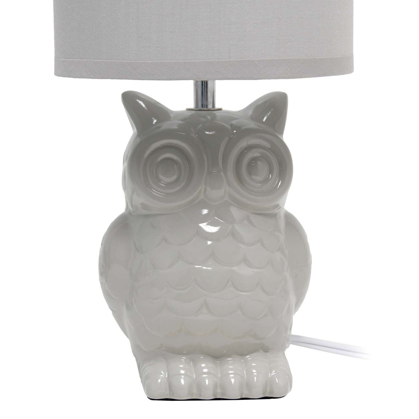 Simple Designs 12.8 Lampe de table contemporaine en forme de hibou en céramique avec abat-jour en tissu assorti - Gris | Lampe de table contemporaine en forme de hibou de Simple Designs de 12,8 po en céramique avec abat-jour en tissu assorti - gris