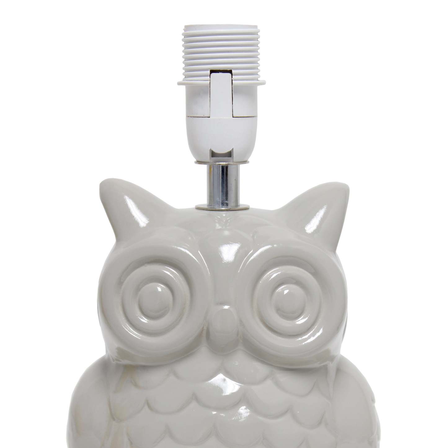 Simple Designs 12.8 Lampe de table contemporaine en forme de hibou en céramique avec abat-jour en tissu assorti - Gris | Lampe de table contemporaine en forme de hibou de Simple Designs de 12,8 po en céramique avec abat-jour en tissu assorti - gris