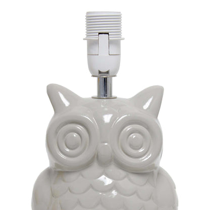 Simple Designs 12.8 Lampe de table contemporaine en forme de hibou en céramique avec abat-jour en tissu assorti - Gris | Lampe de table contemporaine en forme de hibou de Simple Designs de 12,8 po en céramique avec abat-jour en tissu assorti - gris