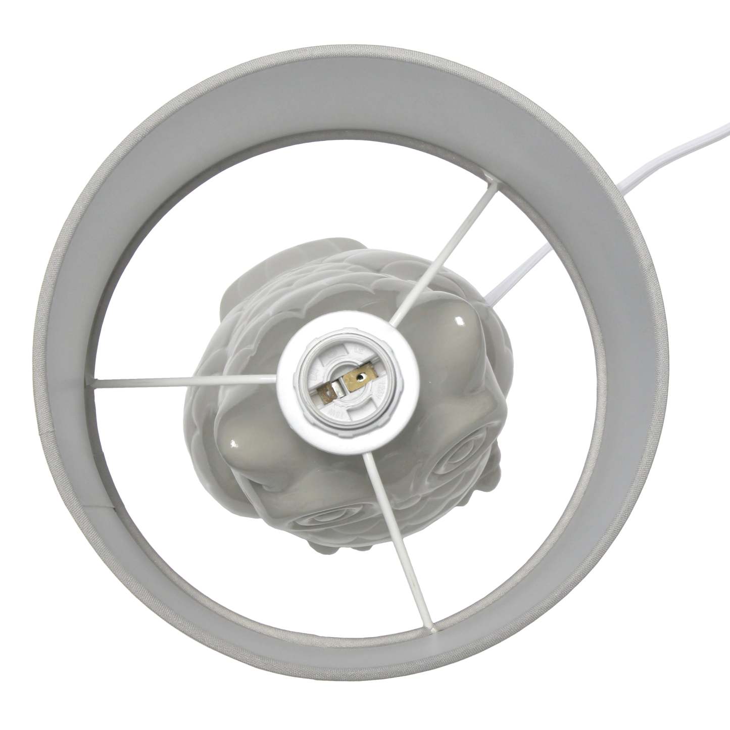 Simple Designs 12.8 Lampe de table contemporaine en forme de hibou en céramique avec abat-jour en tissu assorti - Gris | Lampe de table contemporaine en forme de hibou de Simple Designs de 12,8 po en céramique avec abat-jour en tissu assorti - gris