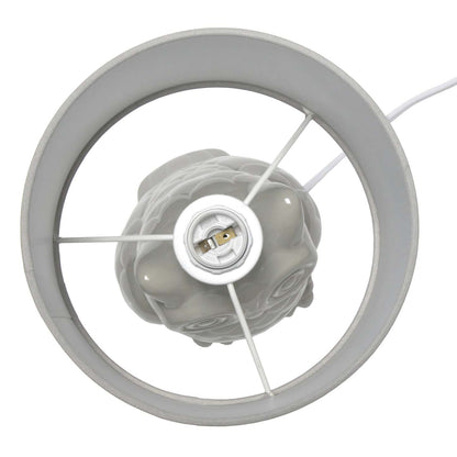 Simple Designs 12.8 Lampe de table contemporaine en forme de hibou en céramique avec abat-jour en tissu assorti - Gris | Lampe de table contemporaine en forme de hibou de Simple Designs de 12,8 po en céramique avec abat-jour en tissu assorti - gris
