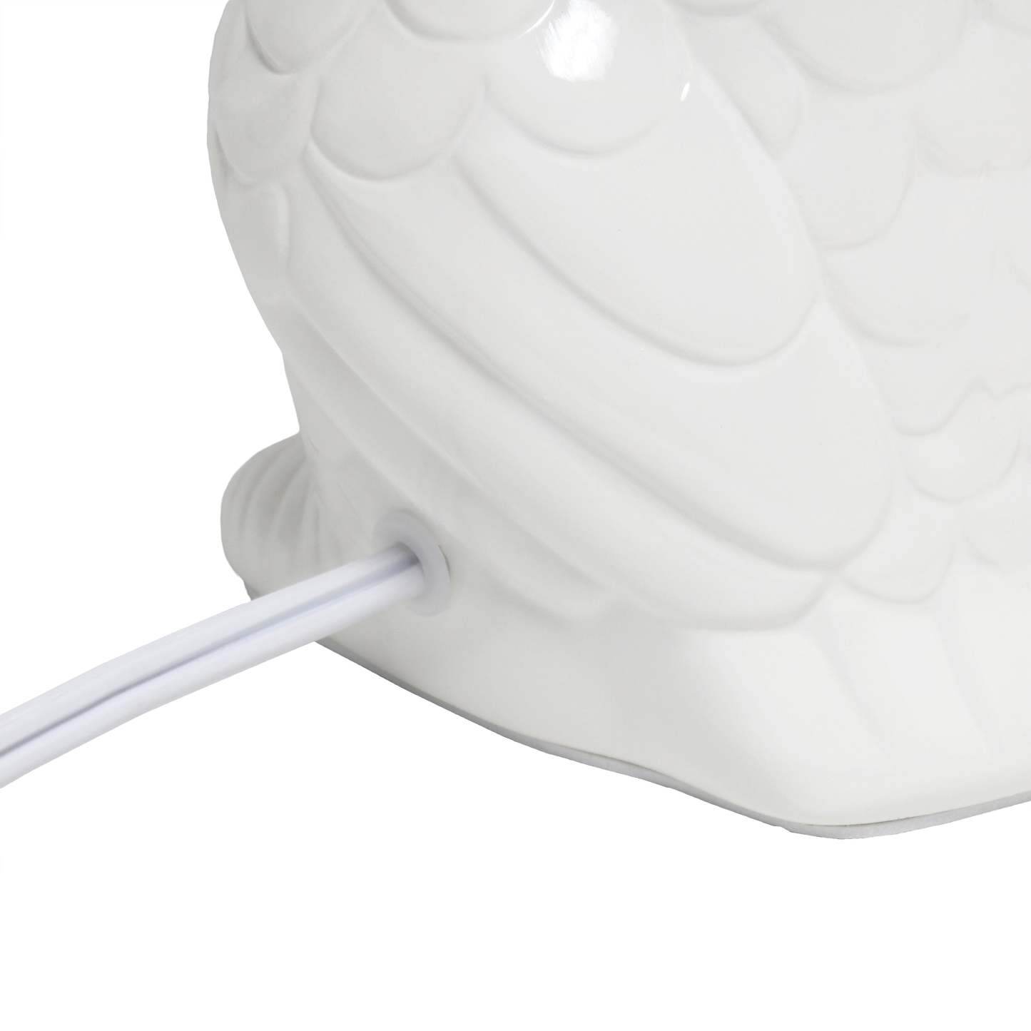 Simple Designs 12.8 Contemporary Ceramic Owl Table Lamp with Matching Fabric Shade - Off White|Lampe de table contemporaine en forme de hibou de Simple Designs de 12,8 po en céramique avec abat-jour en tissu assorti - blanc cassé