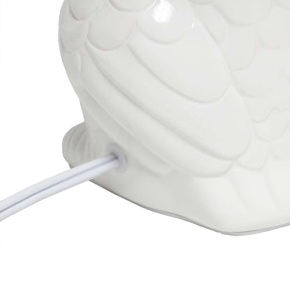 Simple Designs 12.8 Contemporary Ceramic Owl Table Lamp with Matching Fabric Shade - Off White|Lampe de table contemporaine en forme de hibou de Simple Designs de 12,8 po en céramique avec abat-jour en tissu assorti - blanc cassé