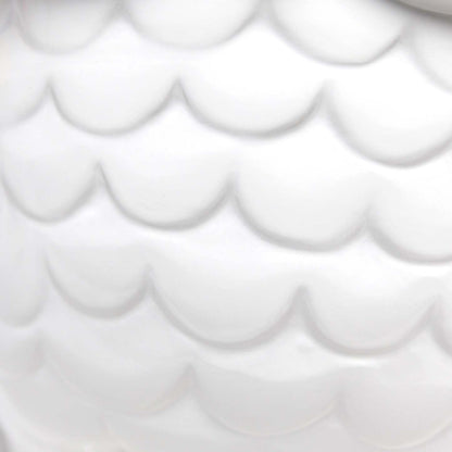 Simple Designs 12.8 Contemporary Ceramic Owl Table Lamp with Matching Fabric Shade - Off White|Lampe de table contemporaine en forme de hibou de Simple Designs de 12,8 po en céramique avec abat-jour en tissu assorti - blanc cassé