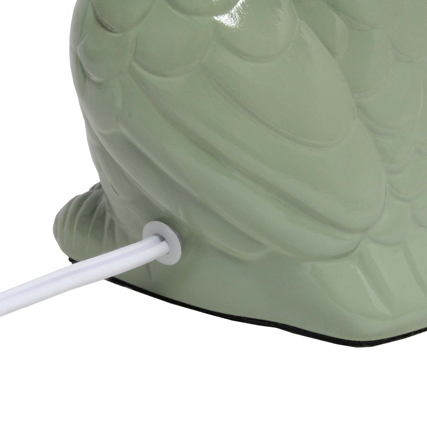 Simple Designs 12.8 Contemporary Ceramic Owl Table Lamp with Matching Fabric Shade - Sage Green|Lampe de table contemporaine en forme de hibou de Simple Designs de 12,8 po en céramique avec abat-jour en tissu assorti - vert sauge