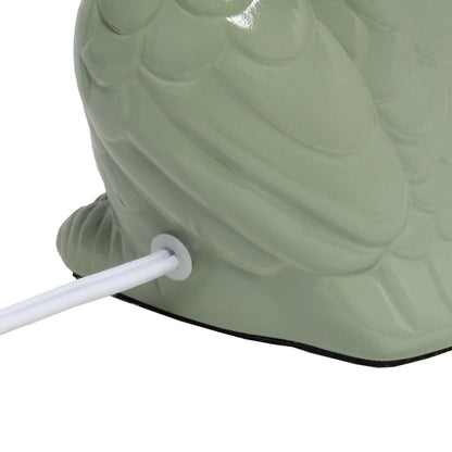 Simple Designs 12.8 Contemporary Ceramic Owl Table Lamp with Matching Fabric Shade - Sage Green|Lampe de table contemporaine en forme de hibou de Simple Designs de 12,8 po en céramique avec abat-jour en tissu assorti - vert sauge