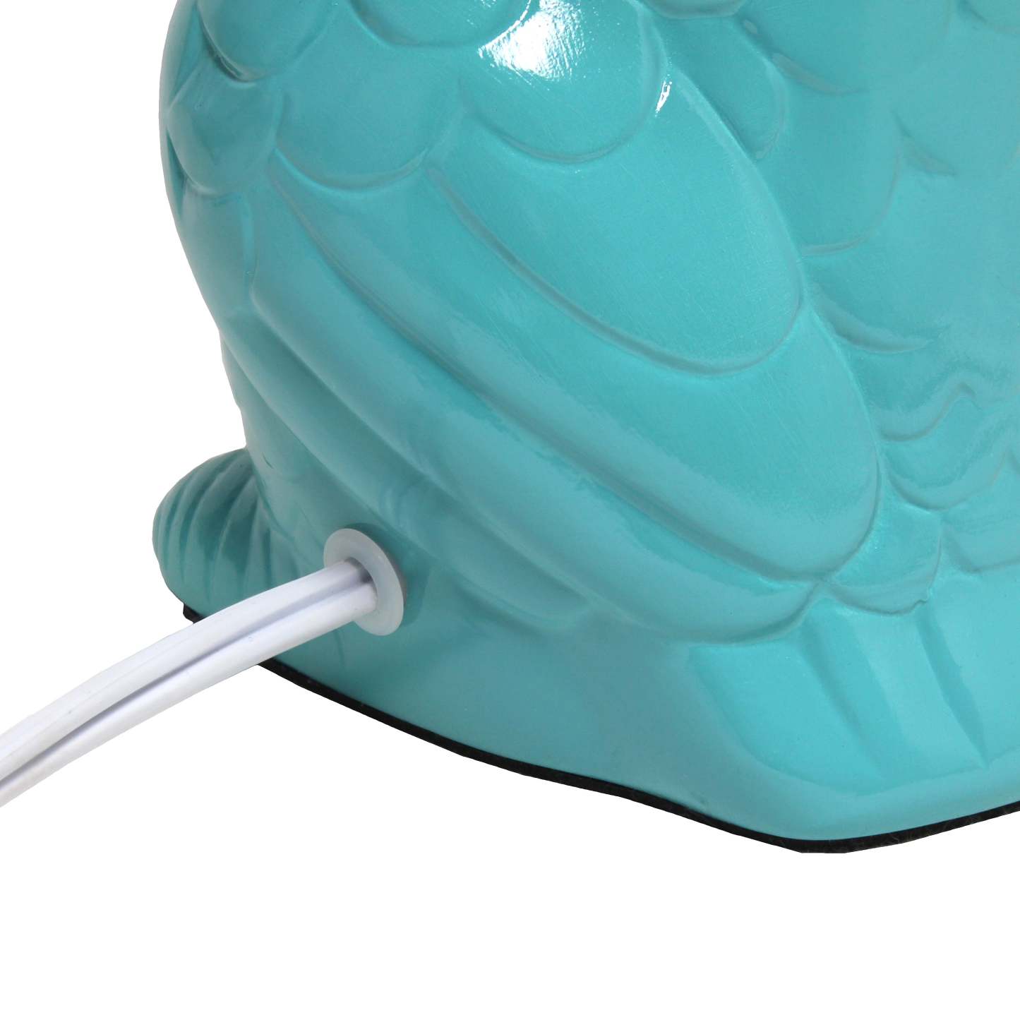 Simple Designs 12.8 Contemporary Ceramic Owl Table Lamp with Matching Fabric Shade - Tiffany Blue|Lampe de table contemporaine en forme de hibou de Simple Designs de 12,8 po en céramique avec abat-jour en tissu assorti - bleu Tiffany