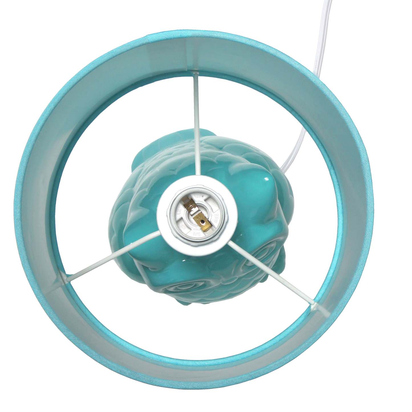 Simple Designs 12.8 Contemporary Ceramic Owl Table Lamp with Matching Fabric Shade - Tiffany Blue|Lampe de table contemporaine en forme de hibou de Simple Designs de 12,8 po en céramique avec abat-jour en tissu assorti - bleu Tiffany