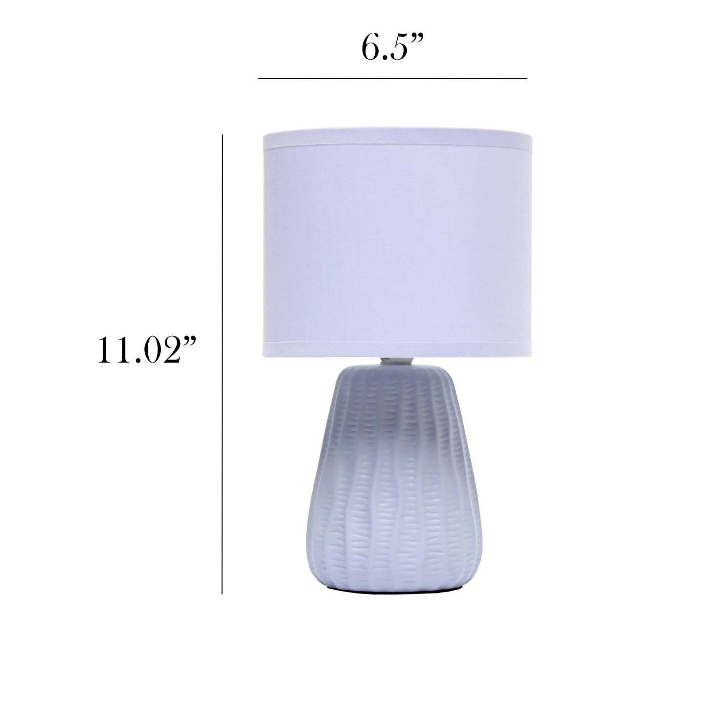 Simple Designs 11.02 Traditional Mini Modern Ceramic Texture Pastel Table Lamp with Matching Fabric|Mini lampe de table pastel, texturée, traditionnelle et moderne de Simple Designs de 11,02 po en cér