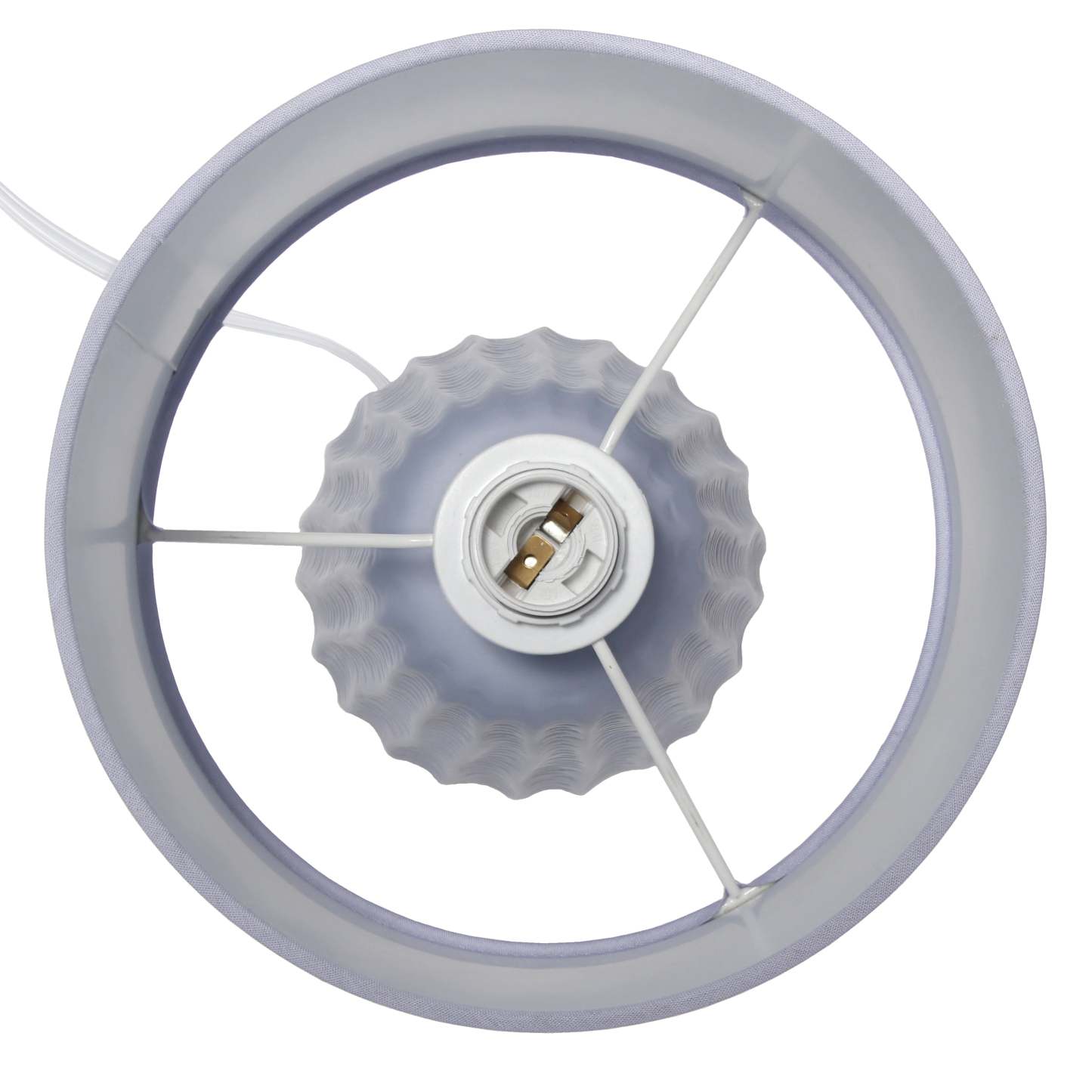 Simple Designs 11.02 Traditional Mini Modern Ceramic Texture Pastel Table Lamp with Matching Fabric|Mini lampe de table pastel, texturée, traditionnelle et moderne de Simple Designs de 11,02 po en cér