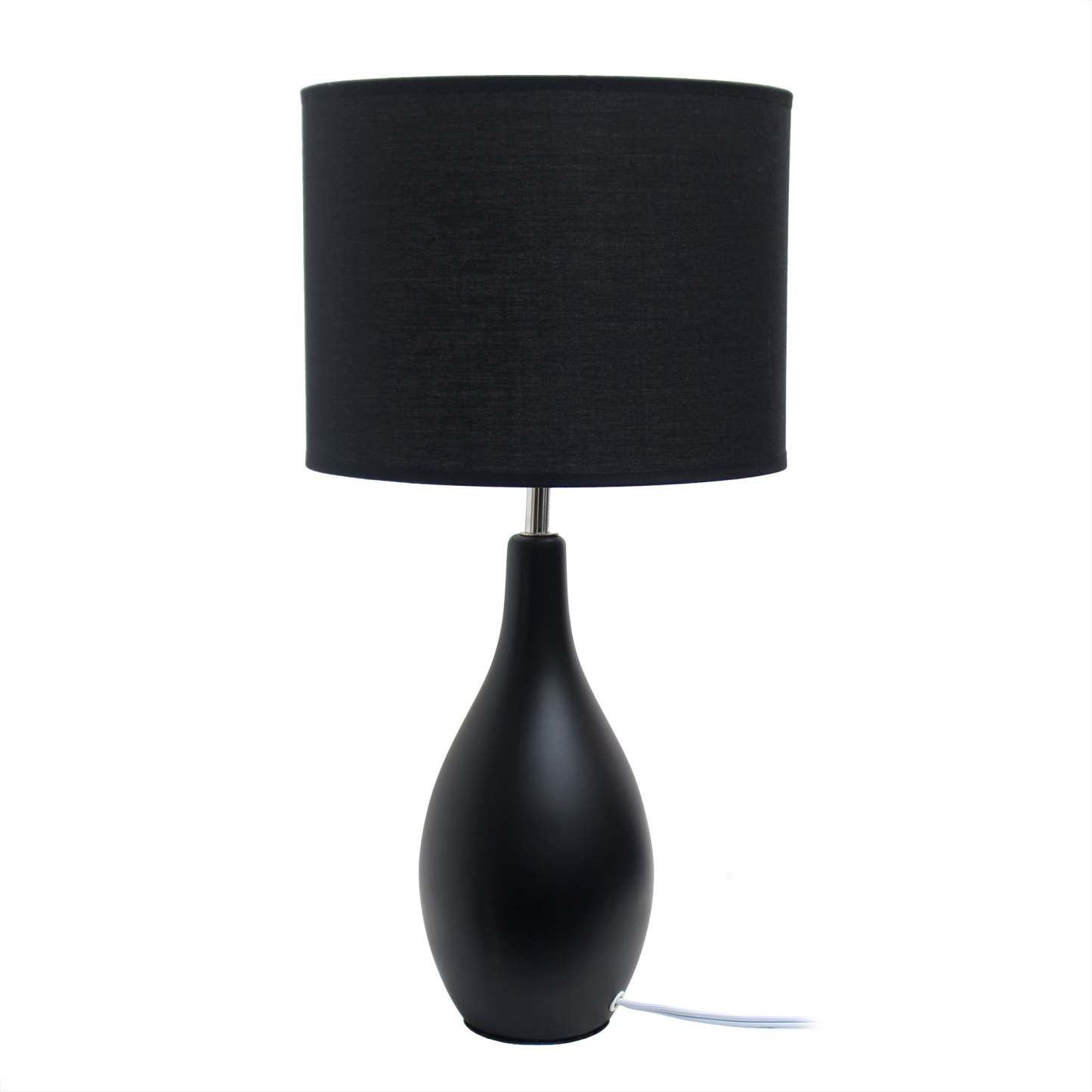 Simple Designs Oval Bowling Pin Base Ceramic Table Lamp - Black|Lampe de table de Simple Designs à base en céramique en forme de quille ovale - noire