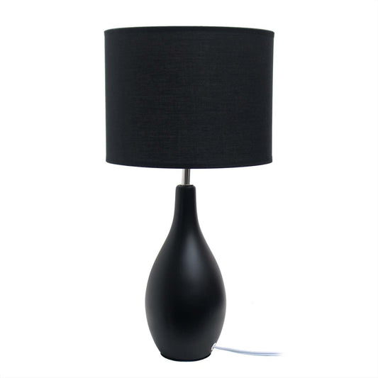 Simple Designs Oval Bowling Pin Base Ceramic Table Lamp - Black|Lampe de table de Simple Designs à base en céramique en forme de quille ovale - noire