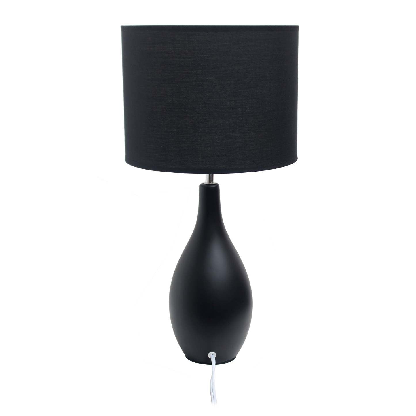 Simple Designs Oval Bowling Pin Base Ceramic Table Lamp - Black|Lampe de table de Simple Designs à base en céramique en forme de quille ovale - noire