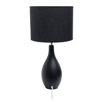 Simple Designs Oval Bowling Pin Base Ceramic Table Lamp - Black|Lampe de table de Simple Designs à base en céramique en forme de quille ovale - noire