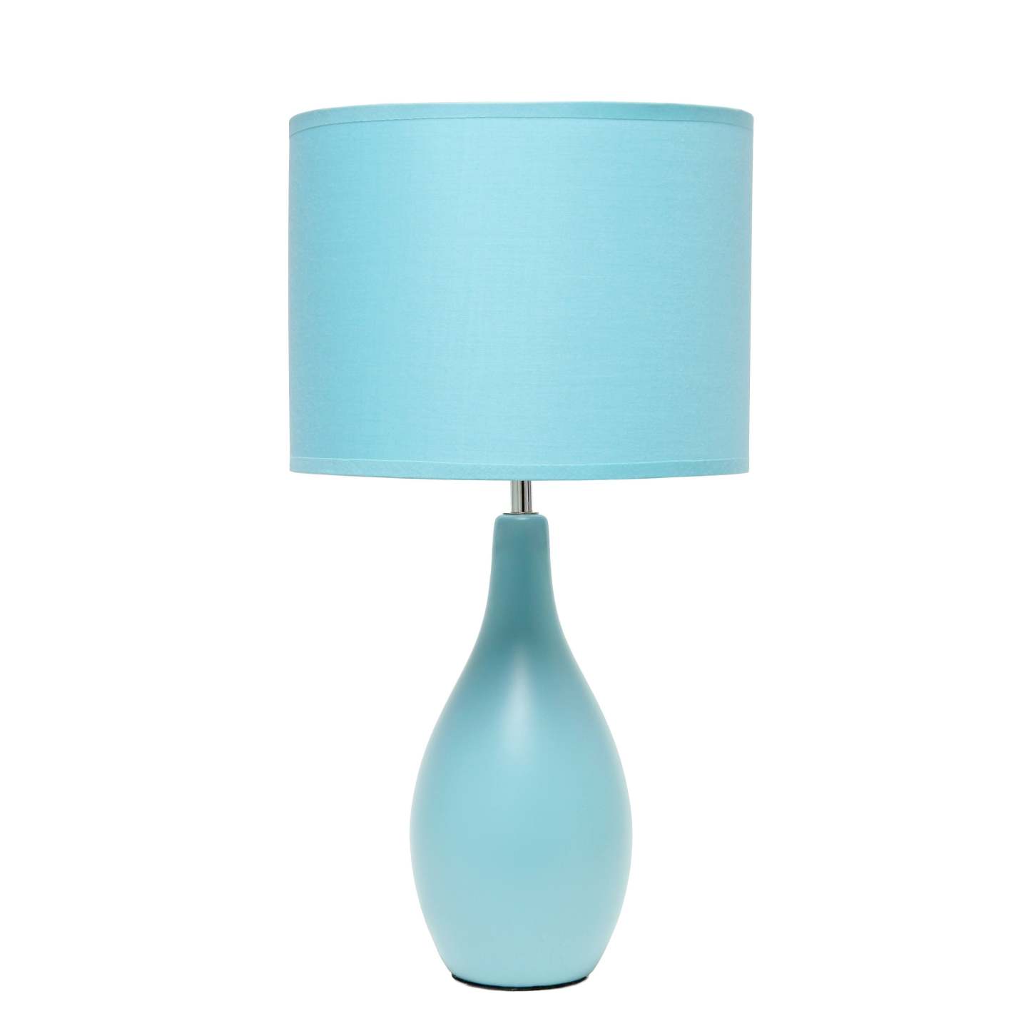 Simple Designs Oval Bowling Pin Base Ceramic Table Lamp - Blue|Lampe de table de Simple Designs à base en céramique en forme de quille ovale - bleue