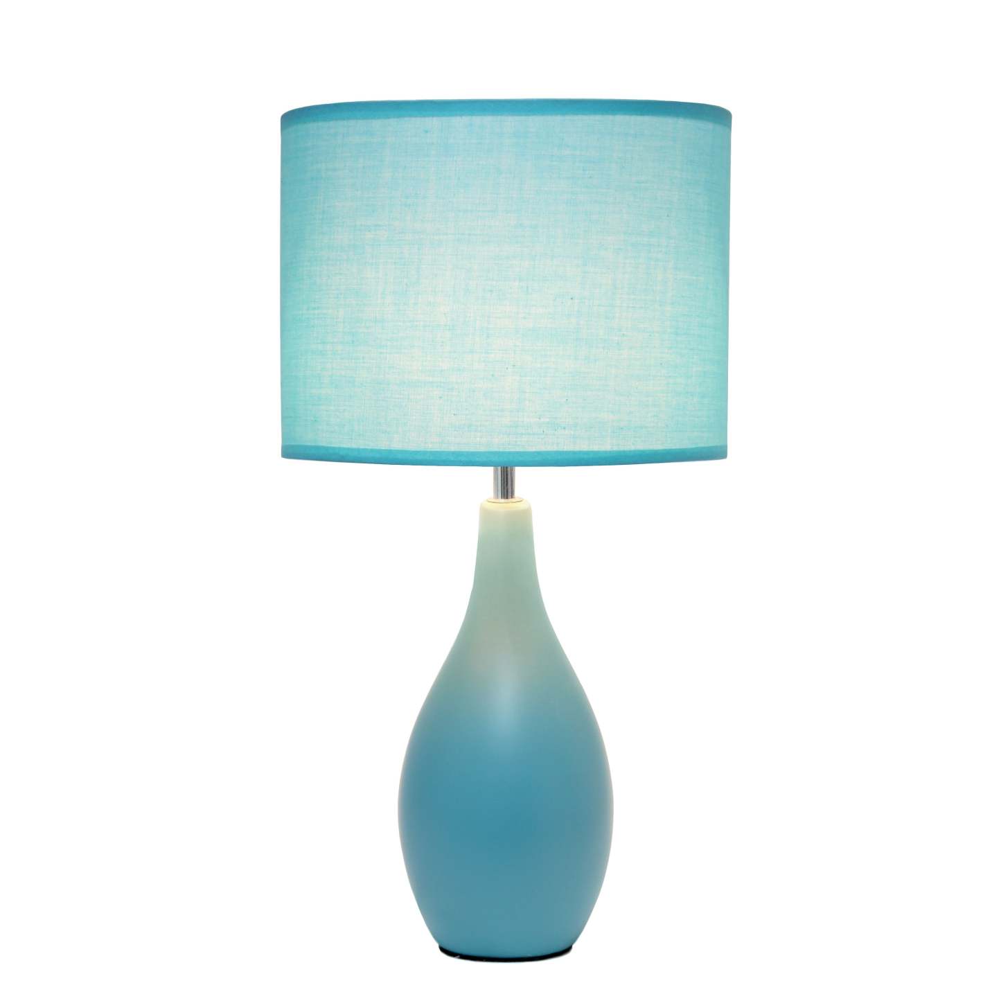 Simple Designs Oval Bowling Pin Base Ceramic Table Lamp - Blue|Lampe de table de Simple Designs à base en céramique en forme de quille ovale - bleue