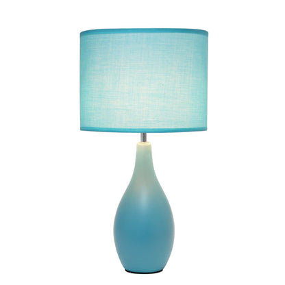 Simple Designs Oval Bowling Pin Base Ceramic Table Lamp - Blue|Lampe de table de Simple Designs à base en céramique en forme de quille ovale - bleue