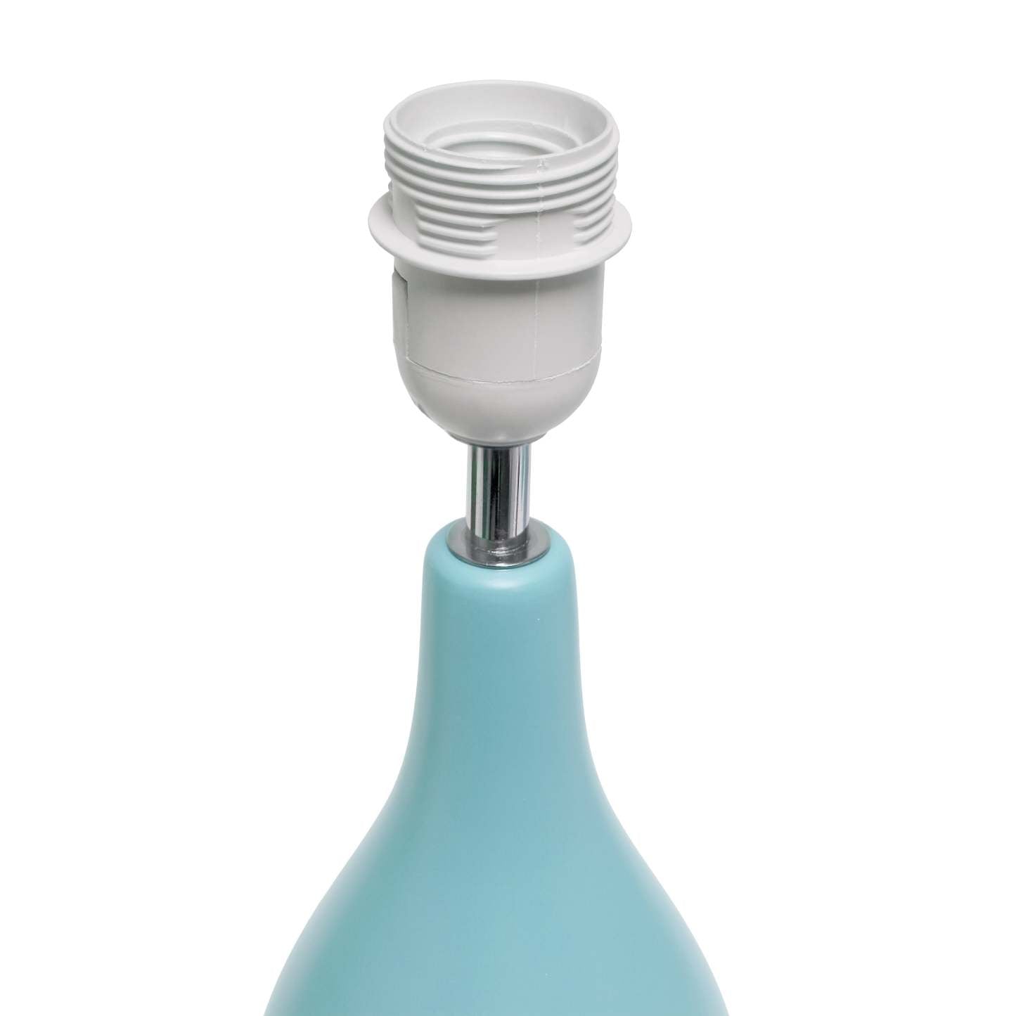 Simple Designs Oval Bowling Pin Base Ceramic Table Lamp - Blue|Lampe de table de Simple Designs à base en céramique en forme de quille ovale - bleue