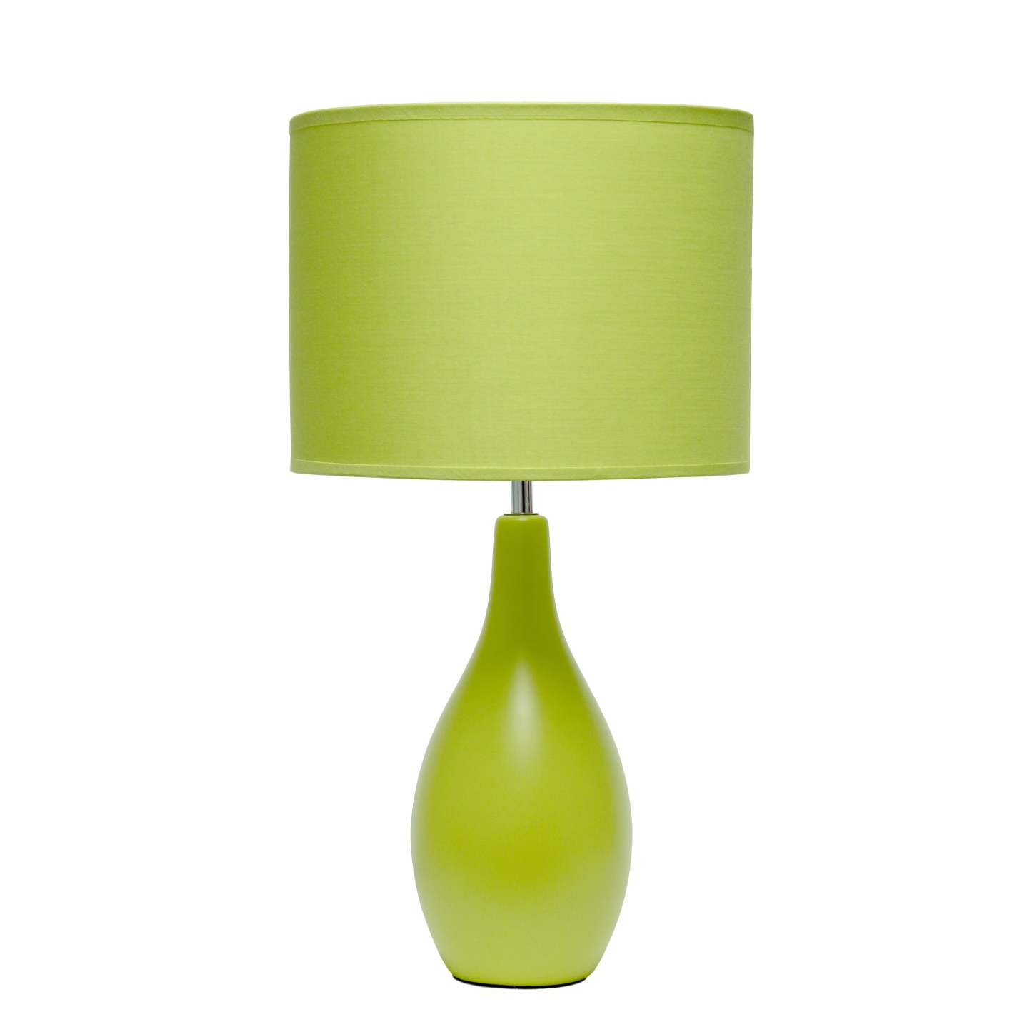 Simple Designs Oval Bowling Pin Base Ceramic Table Lamp - Green|Lampe de table de Simple Designs à base en céramique en forme de quille ovale - verte