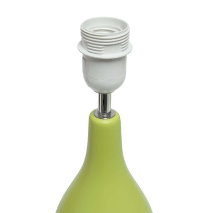 Simple Designs Oval Bowling Pin Base Ceramic Table Lamp - Green|Lampe de table de Simple Designs à base en céramique en forme de quille ovale - verte