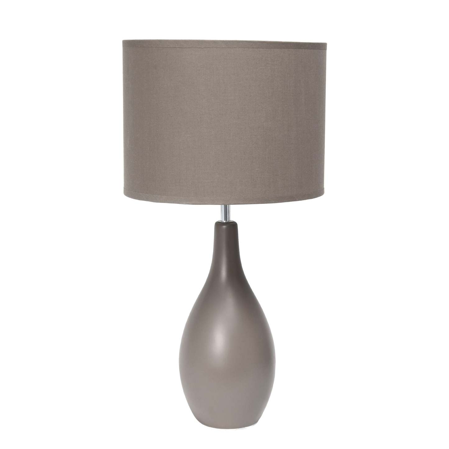 Simple Designs Oval Bowling Pin Base Ceramic Table Lamp - Gris|Lampe de table de Simple Designs à base en céramique en forme de quille ovale - grise