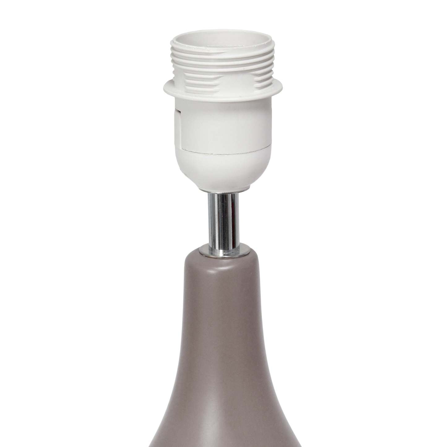 Simple Designs Oval Bowling Pin Base Ceramic Table Lamp - Gris|Lampe de table de Simple Designs à base en céramique en forme de quille ovale - grise