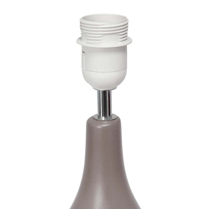 Simple Designs Oval Bowling Pin Base Ceramic Table Lamp - Gris|Lampe de table de Simple Designs à base en céramique en forme de quille ovale - grise
