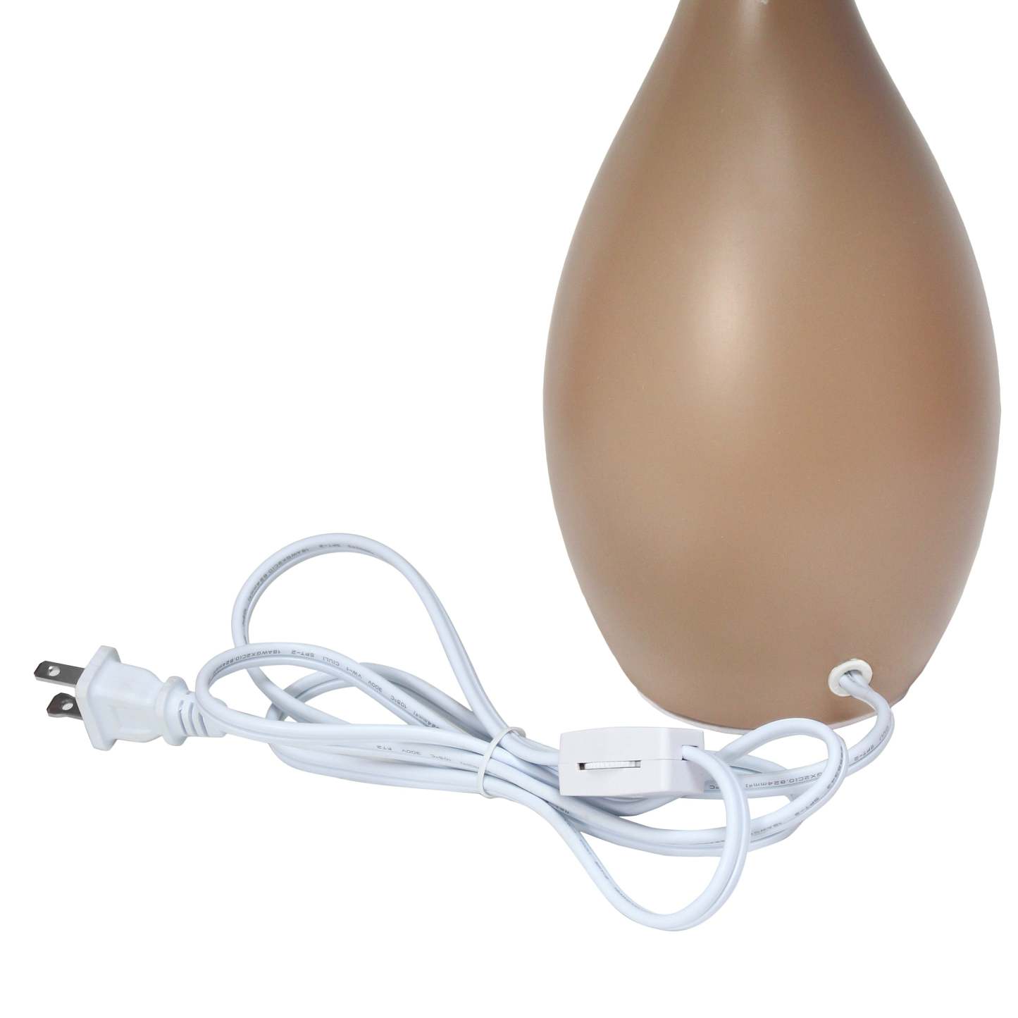 Simple Designs Oval Bowling Pin Base Ceramic Table Lamp - Brown|Lampe de table de Simple Designs à base en céramique en forme de quille ovale - brune