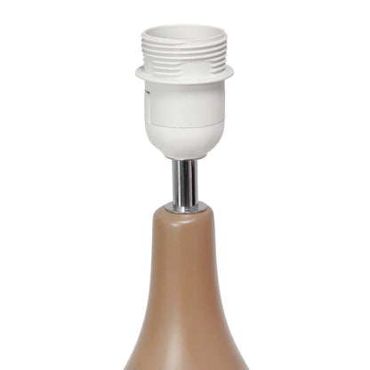Simple Designs Oval Bowling Pin Base Ceramic Table Lamp - Brown|Lampe de table de Simple Designs à base en céramique en forme de quille ovale - brune