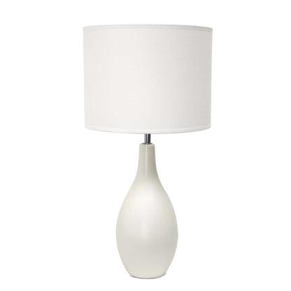 Simple Designs Oval Bowling Pin Base Ceramic Table Lamp - White|Lampe de table de Simple Designs à base en céramique en forme de quille ovale - blanche